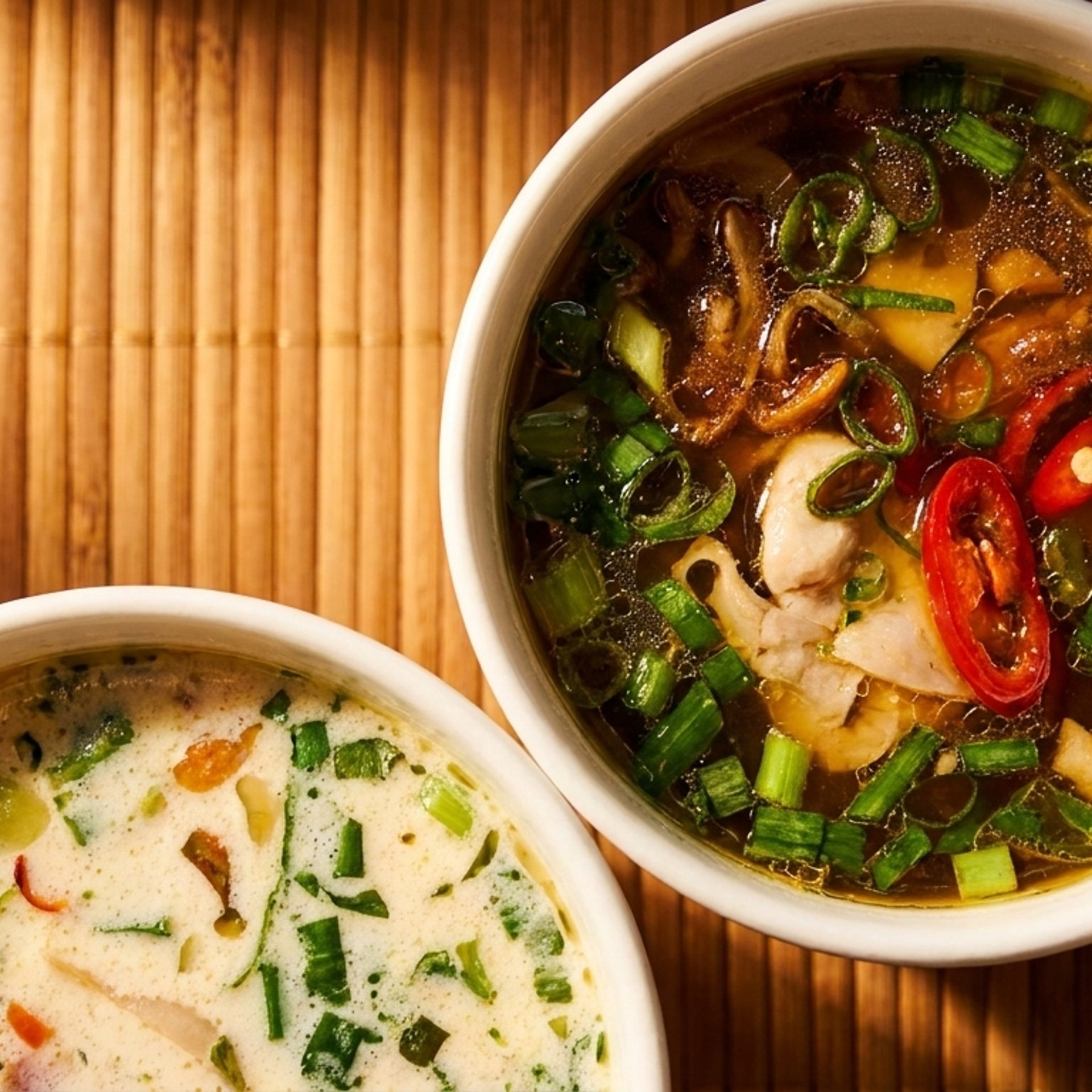 Tom Yum and Tom Kha Soups