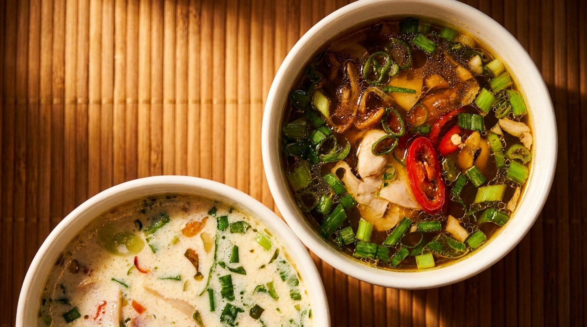 Tom Yum and Tom Kha Soups